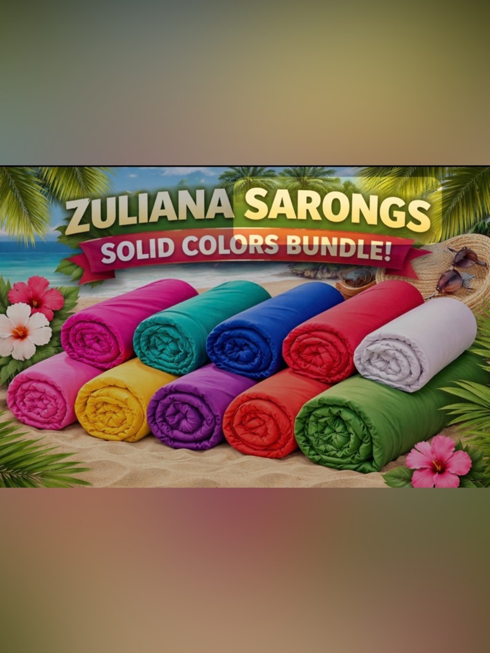 Zuliana 3 X $24 Beach Sarongs Assorted Colors